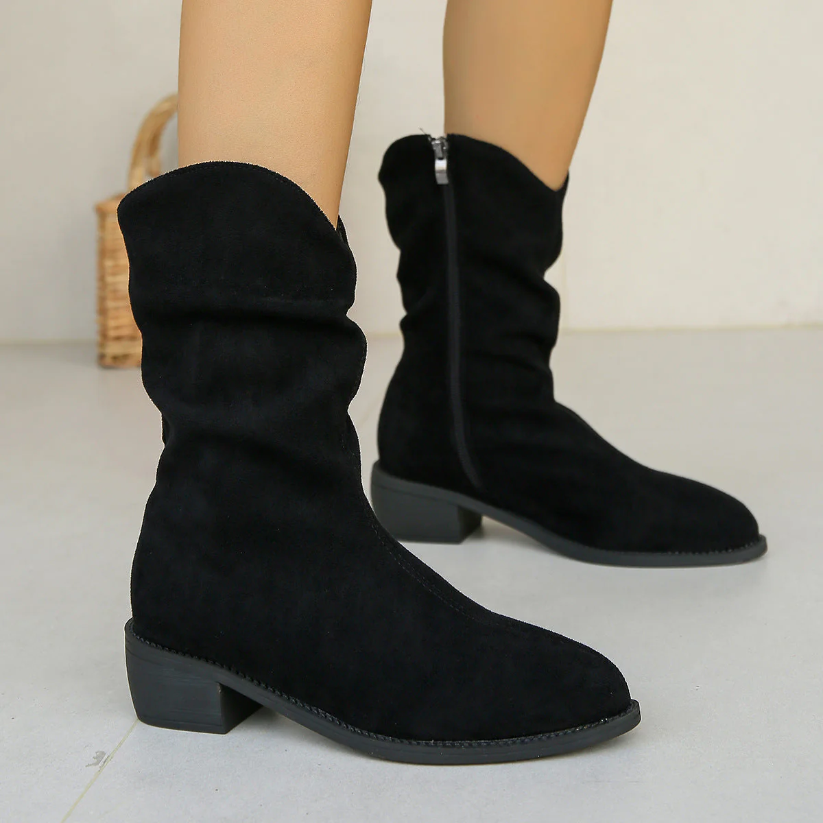 Bottes de cow-boy rétro françaises, givré, mi-mollet. – Image 6