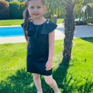 Robe simili cuir noire