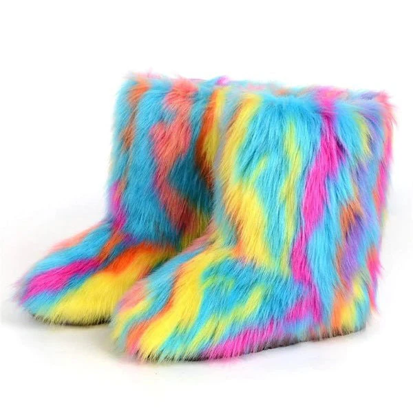 Bottes rétro Y2K en peluche givrée – Image 7