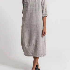 LD | Robe Décontractée Unie à Col Rond et Manches 3/4 – Style Chic