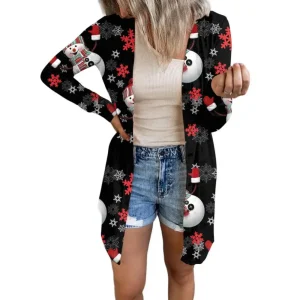 Ivone | Cardigan de Noël long et douillet pour femme