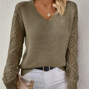 Argen | Pull à col V creux pour femmes | Tricot douillet