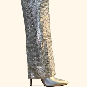 BOTTES À STRASS BARBARA - ARGENT