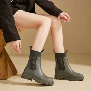 Bottes de pluie en caoutchouc imperméables Heidi-Mode avec semelle antidérapante