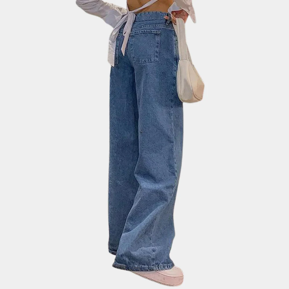 Jeans for femmes, élégants et confortables, avec des jambes larges pour une coupe flatteuse – Image 3