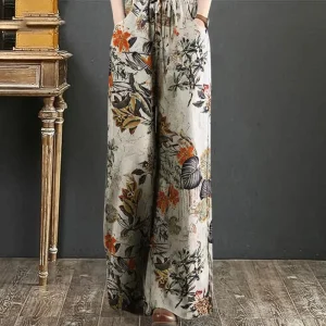 Kirsi - Pantalon élégant et ample à l'imprimé floral sophistiqué