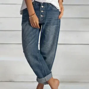 MIHAI - Jeans taille haute élégants pour femmes avec une touche de modernité