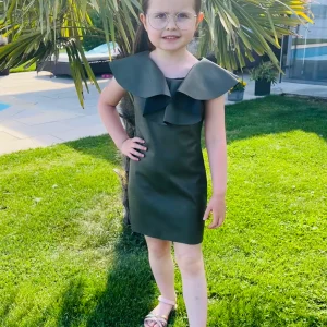 Robe simili cuir kaki