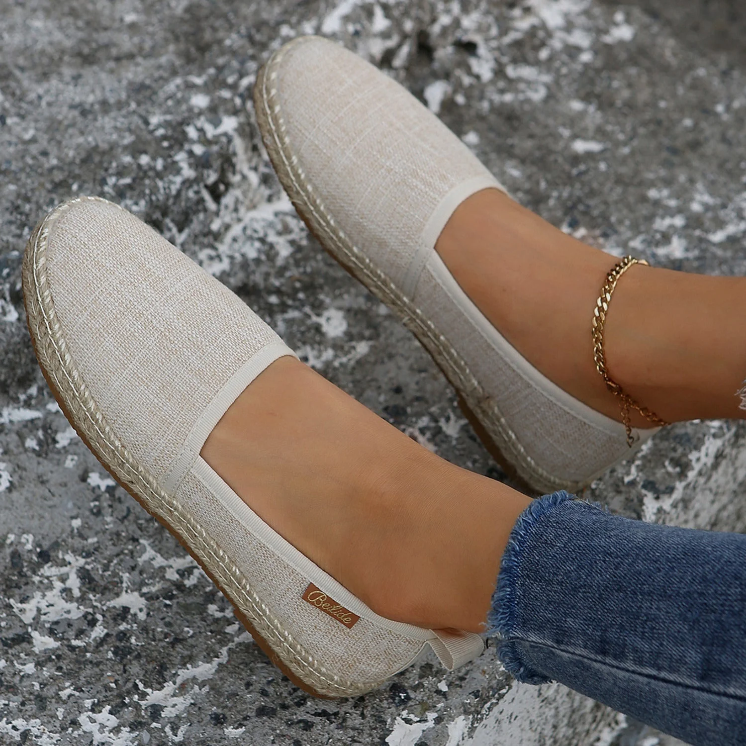 Elena | Espadrilles élégantes en toile avec panneaux contrastés très tendance – Image 4