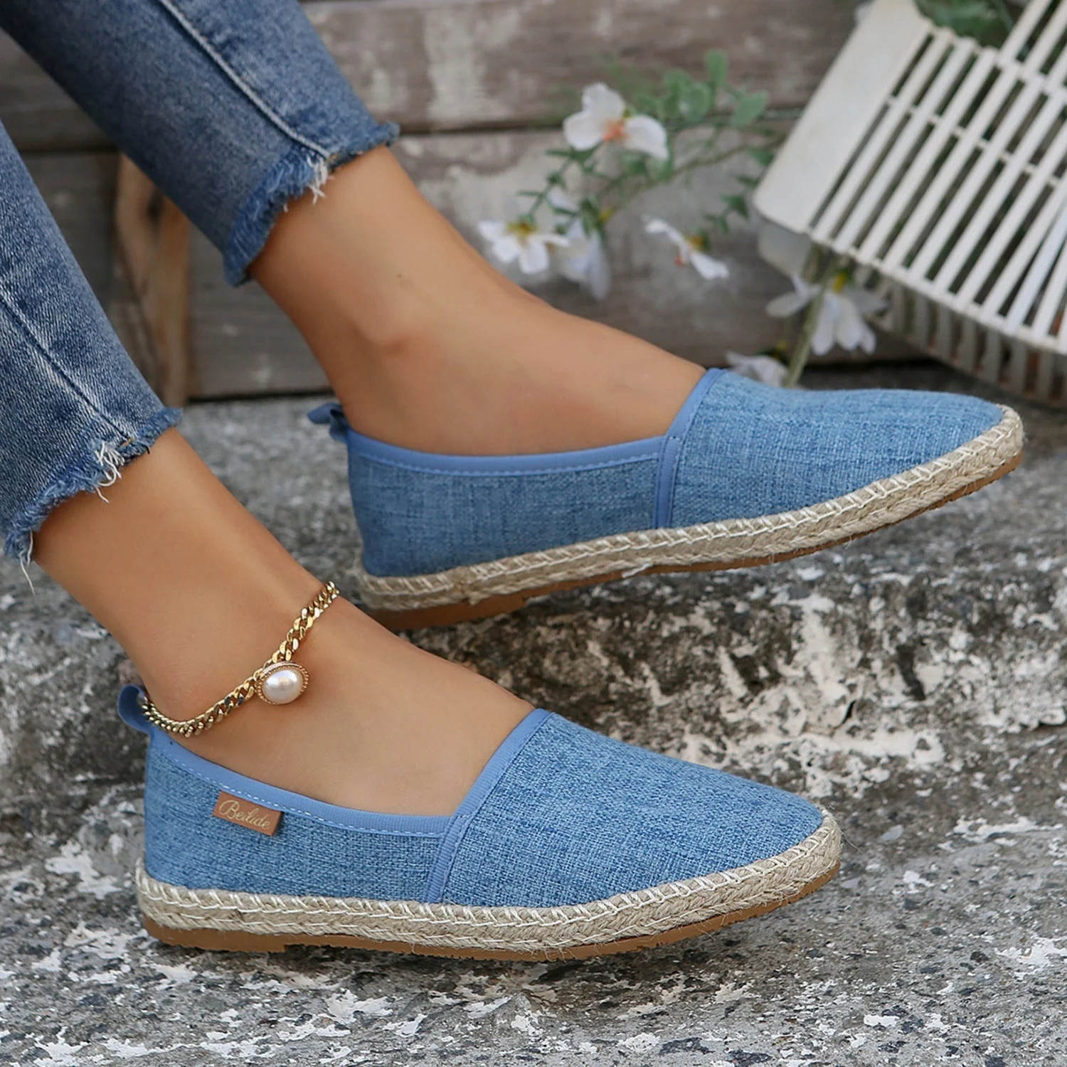 Elena | Espadrilles élégantes en toile avec panneaux contrastés très tendance – Image 6