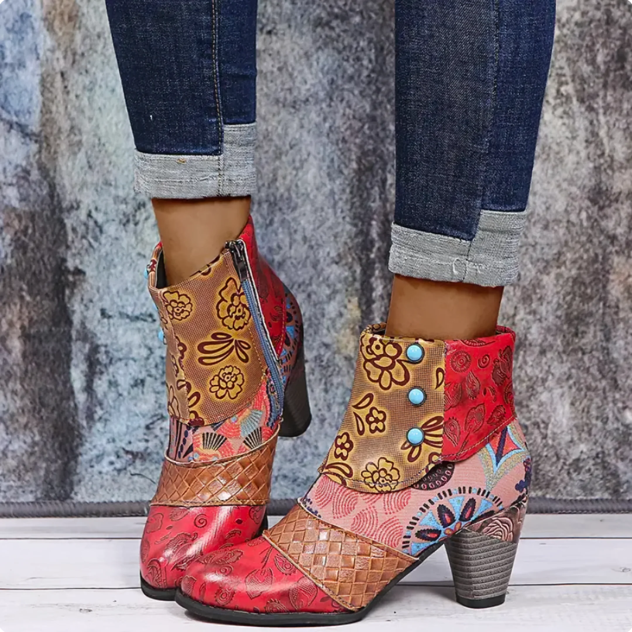 Shireen - Bottes à talons élégantes et vintage pour femmes – Image 3
