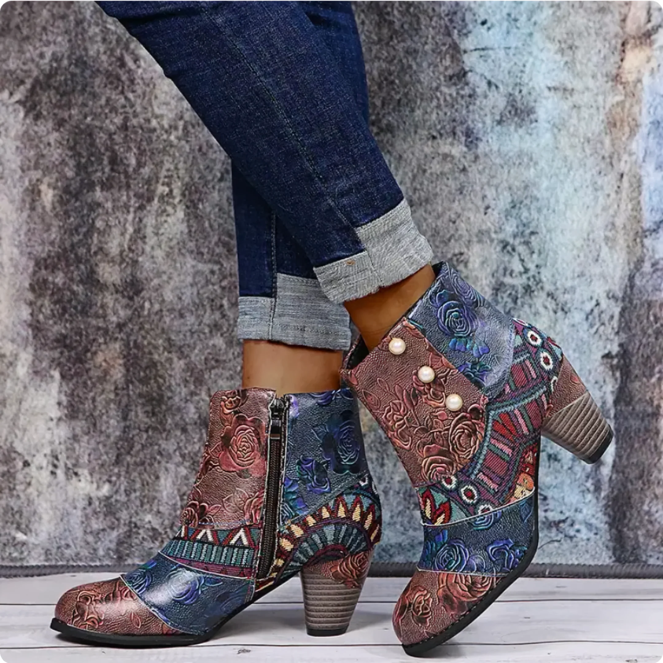 Shireen - Bottes à talons élégantes et vintage pour femmes – Image 4