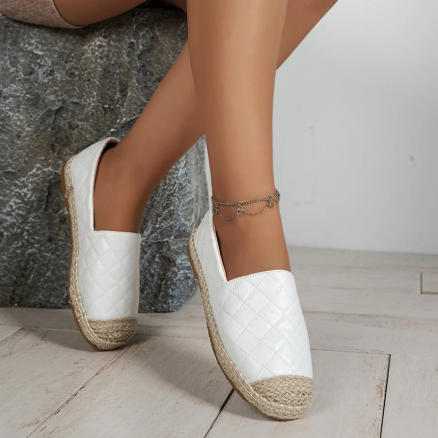 Lobke | Espadrilles respirantes de luxe au design élégant de corde tressée