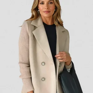 Séverine™ | Blazer Maille Élégante à Double Boutonnage