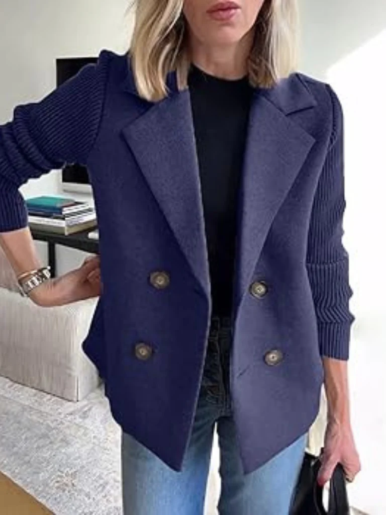 Séverine™ | Blazer Maille Élégante à Double Boutonnage – Image 9