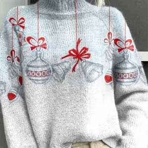 Paula | Pull de Noël avec boules de Noël et nœuds