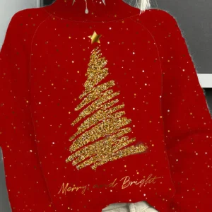 Inés | Pull de Noël avec Sapin de Noël Doré