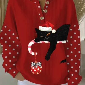 Alicia | Pull de Noël avec chat