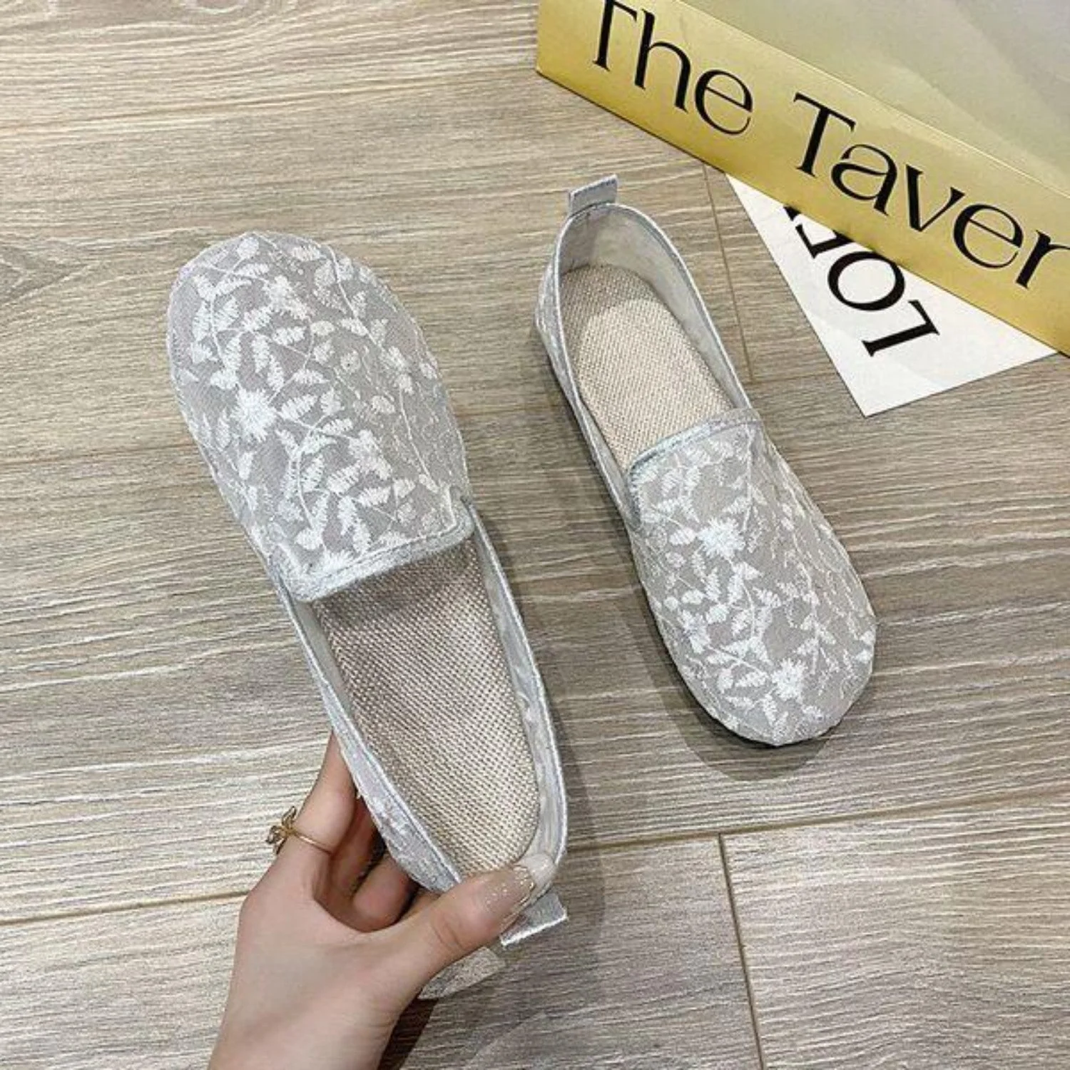 Roxy | Espadrilles élégantes en toile avec nez rond – Image 2