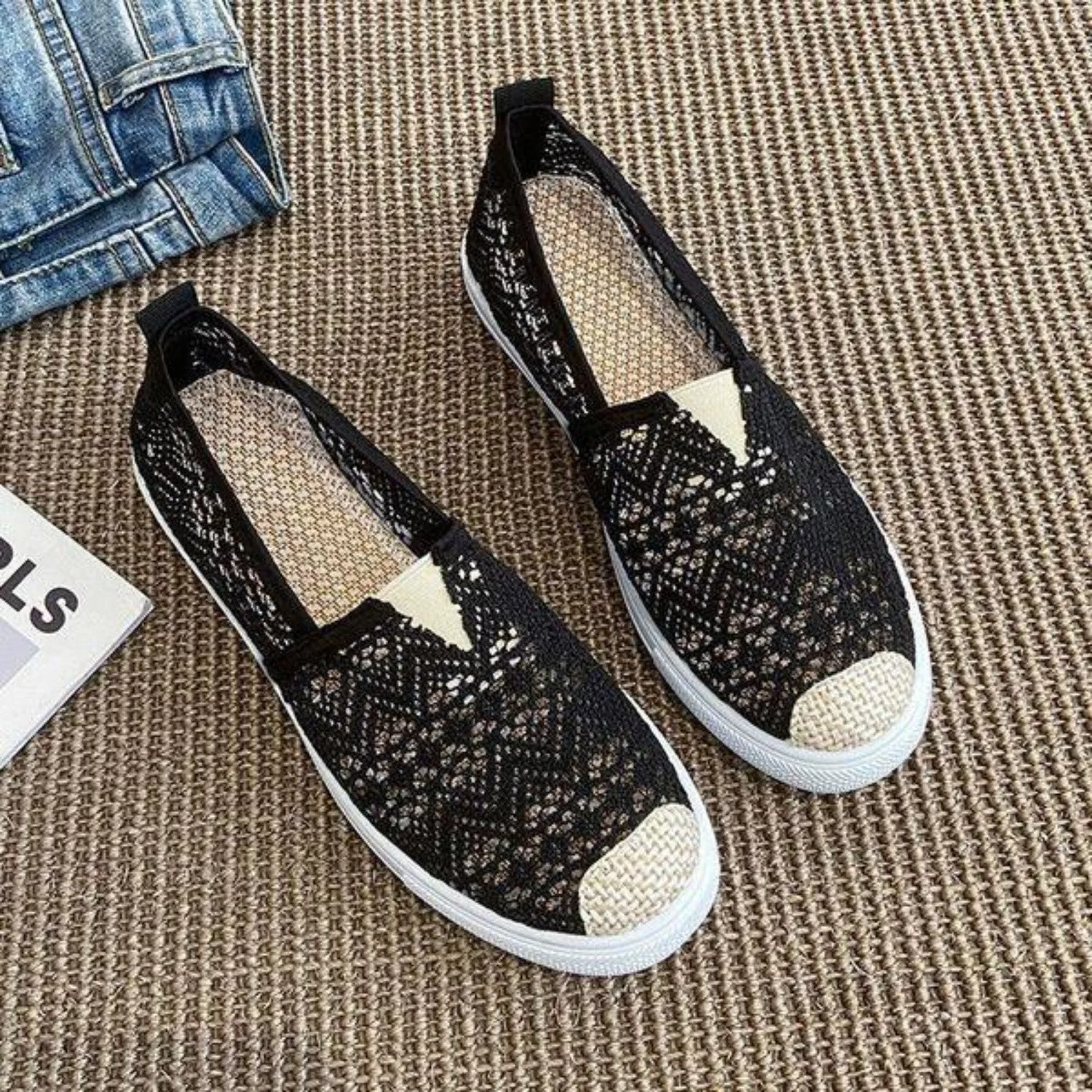 Roxy | Espadrilles élégantes en toile avec nez rond – Image 5