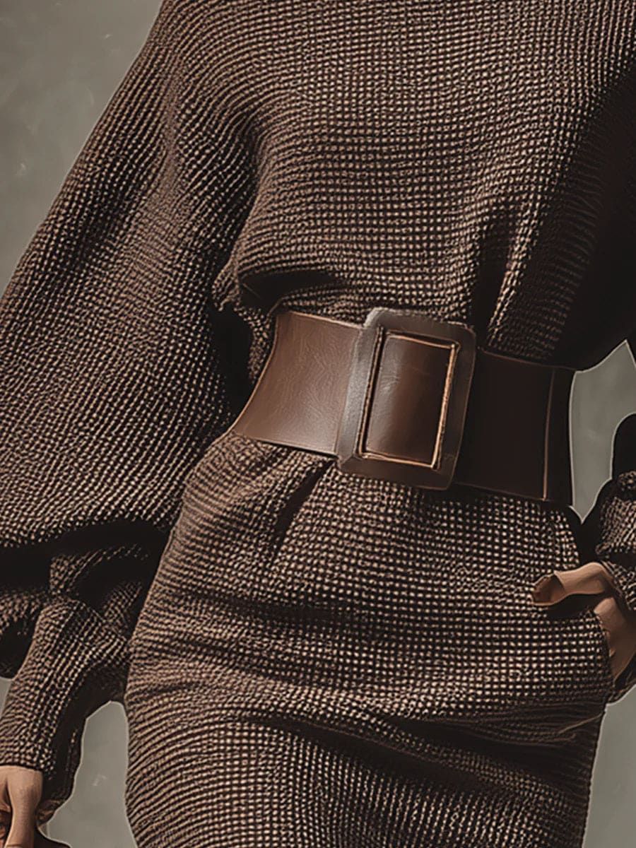 Célestine™ | Robe Maille Courte à Ceinture Sculptante – Image 4