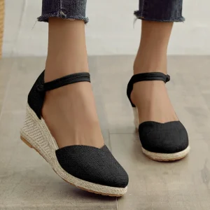 Eva | Espadrilles élégantes en toile avec bride de cheville