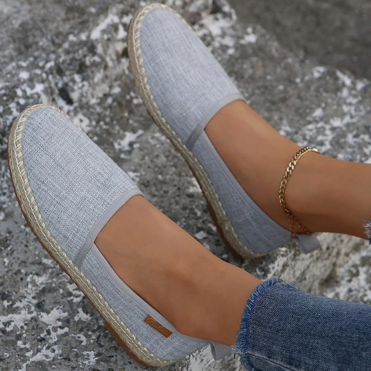 Elena | Espadrilles élégantes en toile avec panneaux contrastés très tendance – Image 2