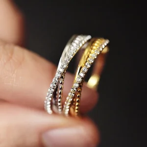 Bague Croix avec Diamant Brillant