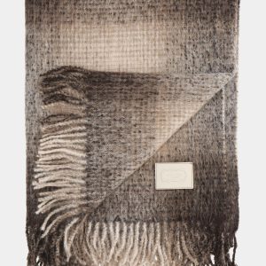 Agnona Couverture en laine d'alpaga marron