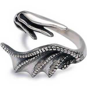 Bague Dragon Ailés (Argent)
