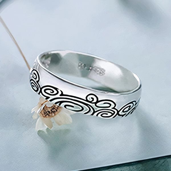 Bague Dragon Vague Japonaise (Argent) – Image 4