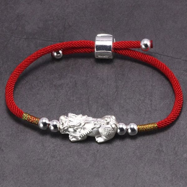 Bracelet Dragon Pixiu Ajustable (Argent) – Image 3