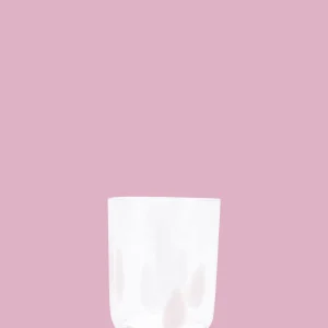 Carlo Moretti Verre en cristal rose et blanc "Bora" (Hauteur: 10.5 cm)
