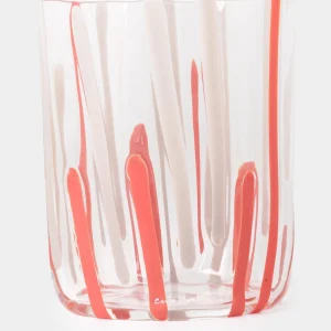 Carlo Moretti Verre en cristal rose et blanc "Bora" (Hauteur: 10.5 cm)