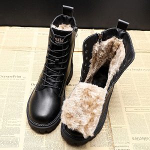 Angélique™ – Bottes d'hiver en cuir noir