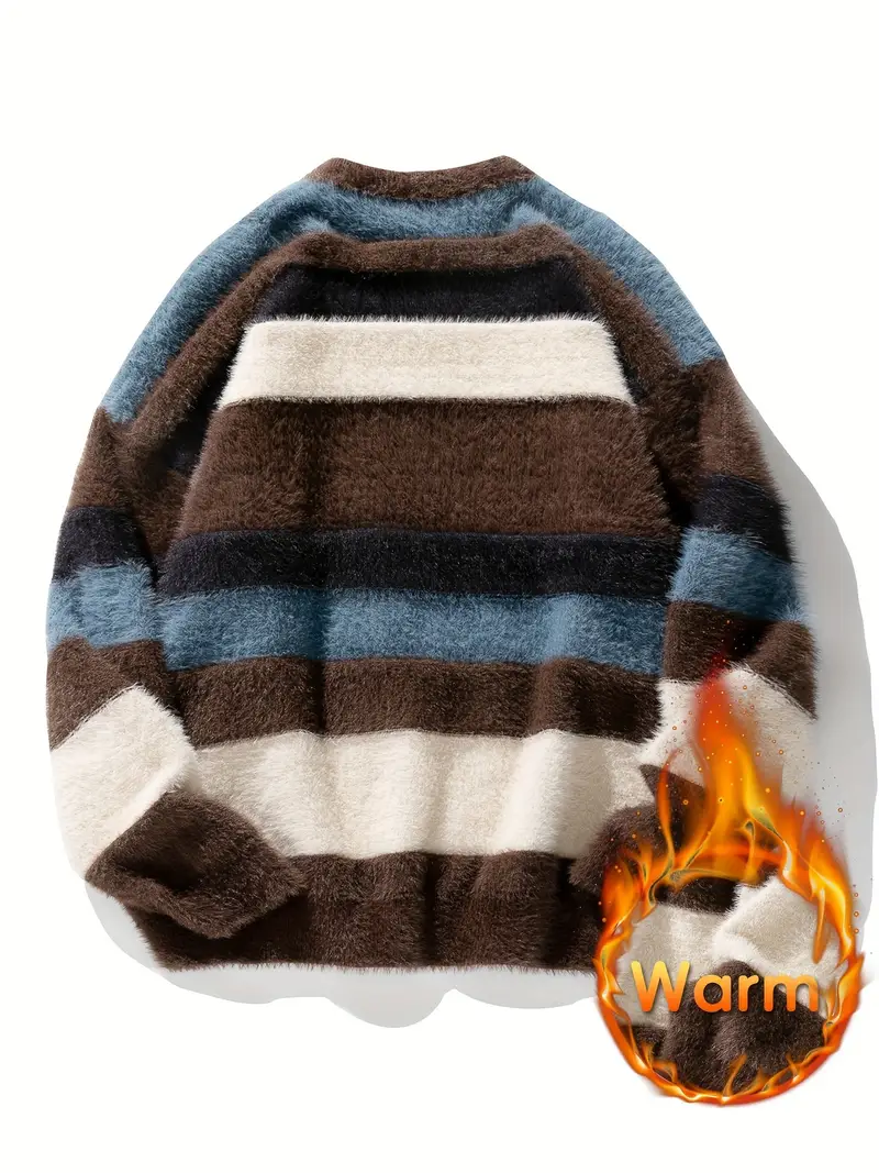 Camel - Élégant pull rayé pour femme pour un look tendance – Image 2