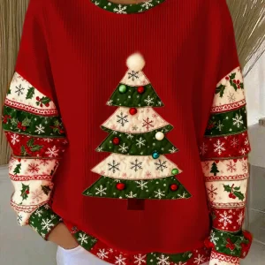 Claudia | Pull de Noël à imprimé sapin de Noël