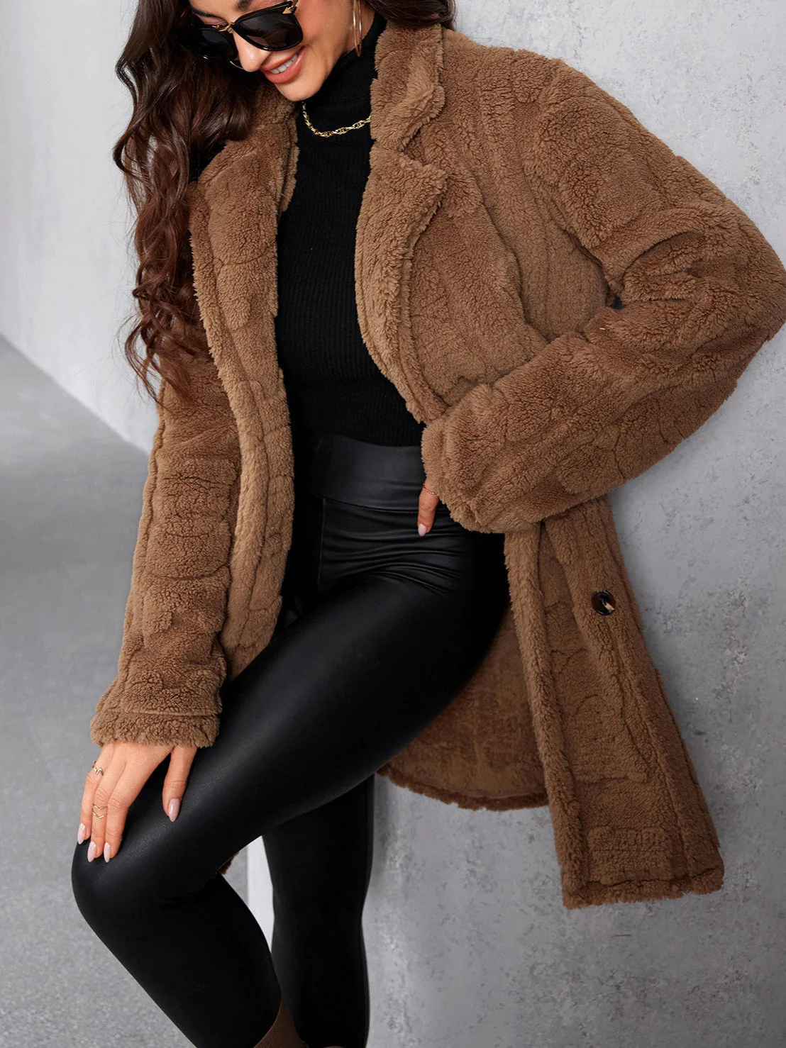 Manteau long décontracté , style mode. – Image 8