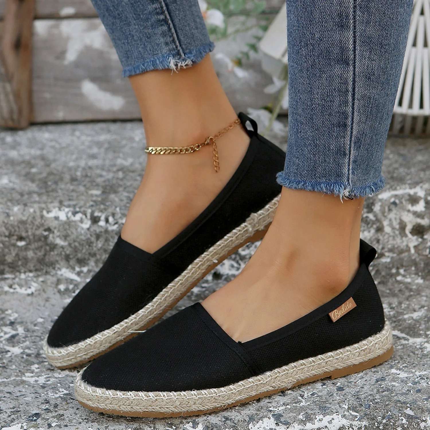 Elena | Espadrilles élégantes en toile avec panneaux contrastés très tendance – Image 5