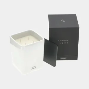 LADENAC Bougie parfumée "Boisée Mousse" en céramique blanche