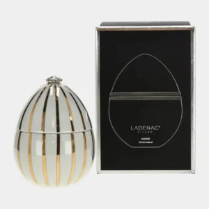LADENAC Oeuf parfumé "Bois de Russie" en céramique blanche