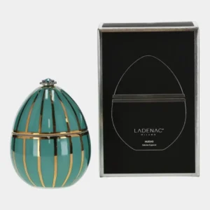 LADENAC Oeuf parfumé "Bois de Russie" en céramique turquoise
