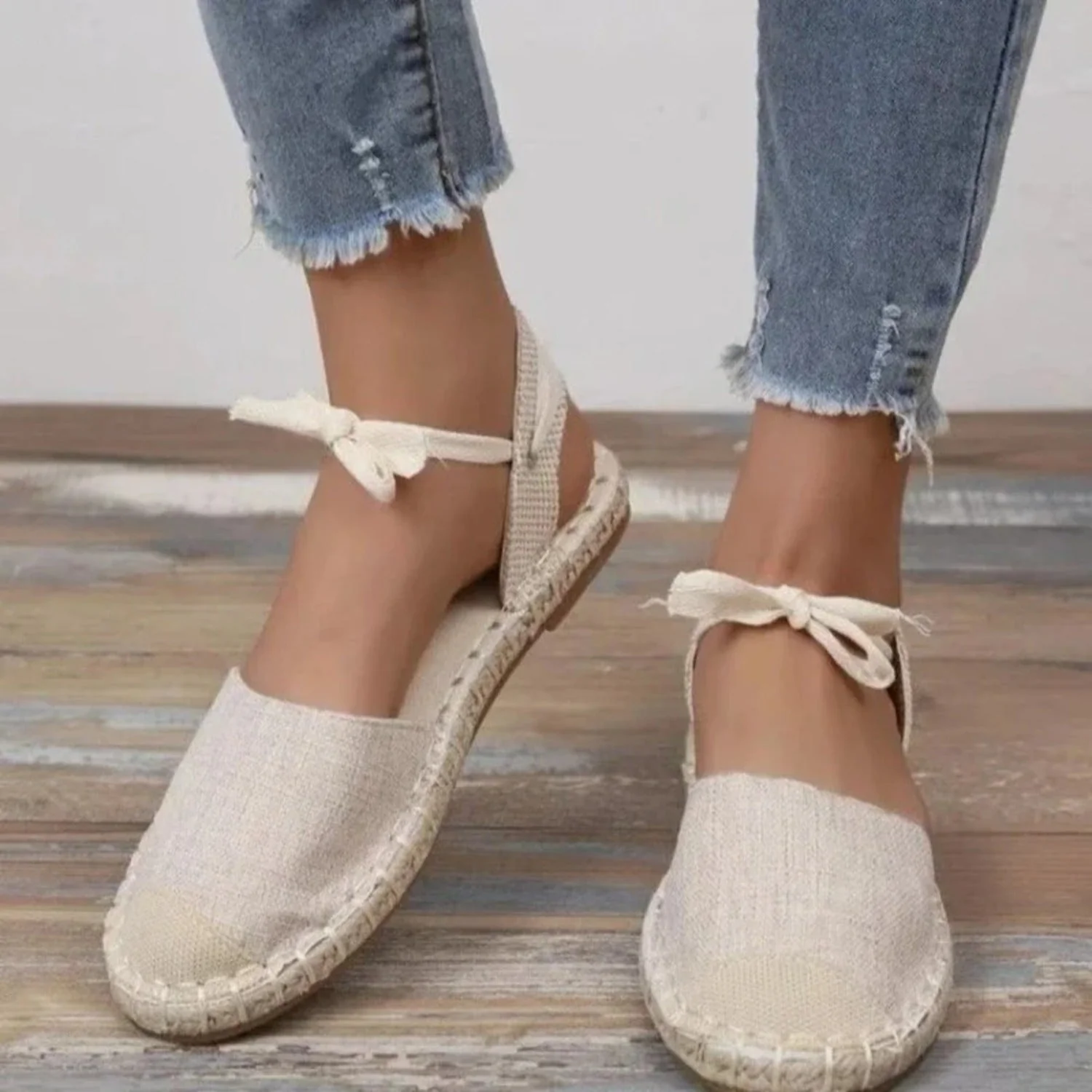 Lieke | Espadrilles élégantes en toile avec bride de cheville élégante – Image 3