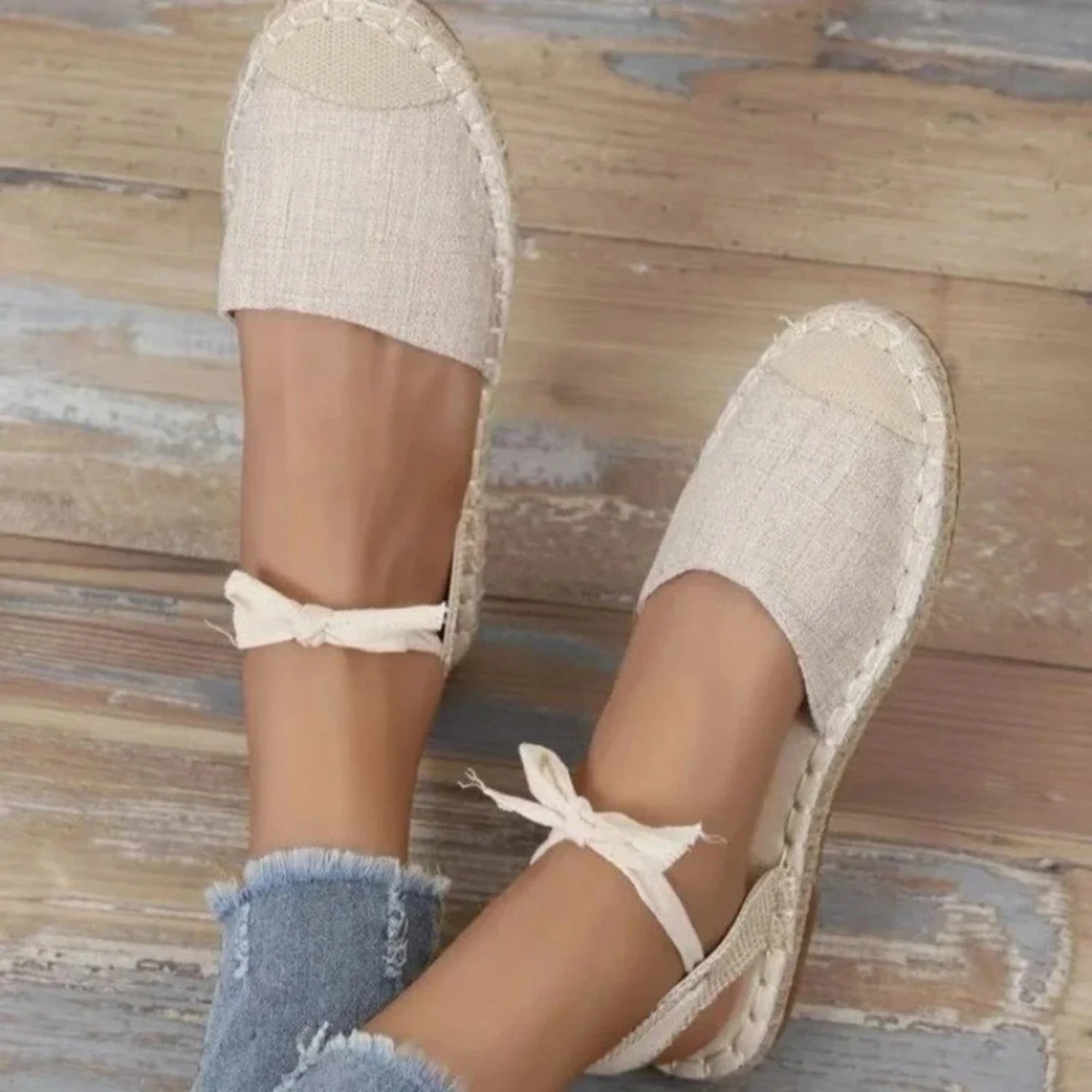 Lieke | Espadrilles élégantes en toile avec bride de cheville élégante – Image 2