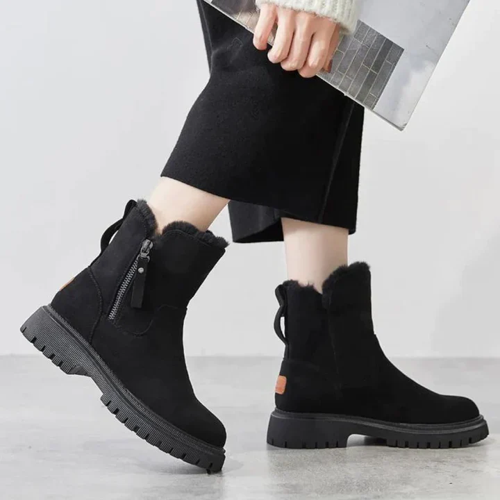 Bottes Cheville Chic Effet Daim avec Doublure en Fourrure Douillette – Image 3