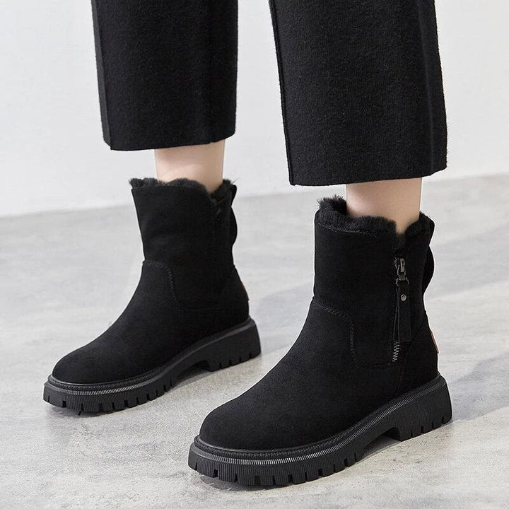 Bottes Cheville Chic Effet Daim avec Doublure en Fourrure Douillette – Image 2