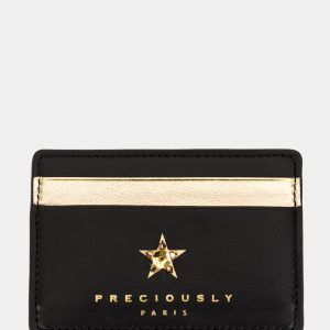 Preciously Porte-cartes en cuir noir