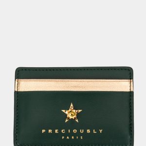 Preciously Porte-cartes en cuir vert