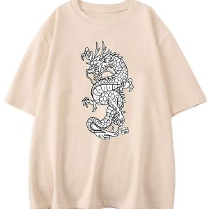 T-Shirt Dragon Japonais Blanc